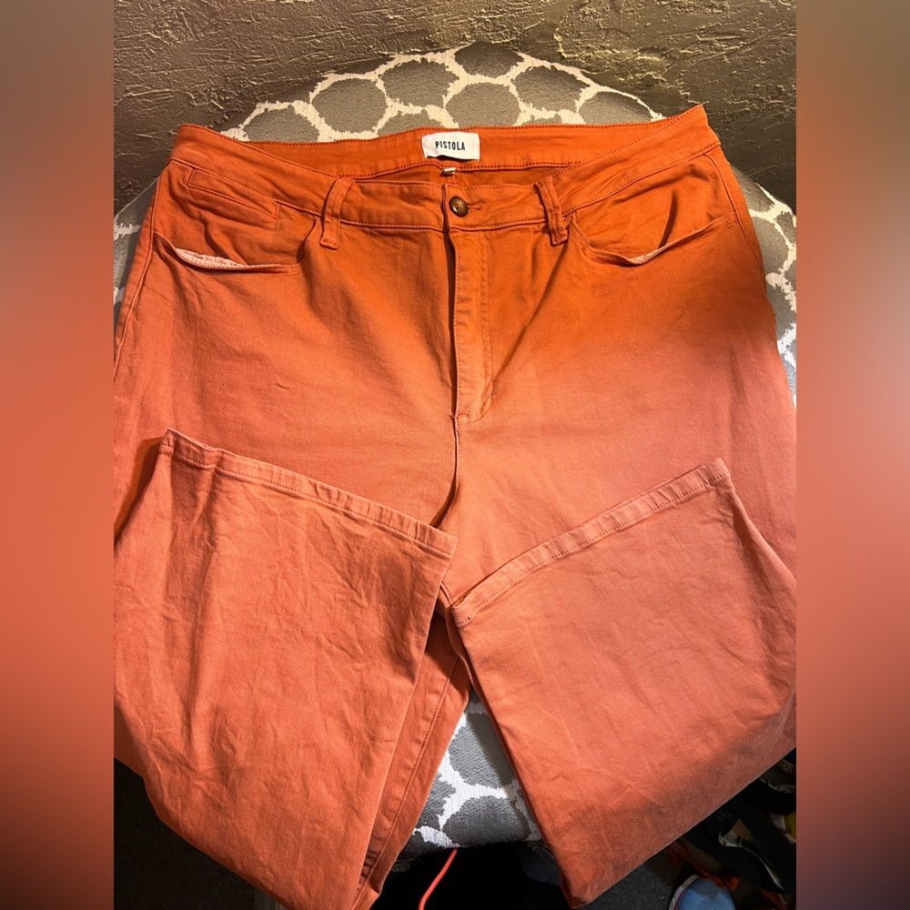 Pistola Plus Cinnamon Orange Ankle & Cropped Jeans sz 33 wide leg cropped casual